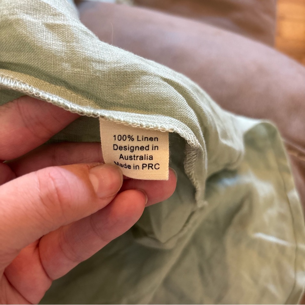 AULIEUDE Light Sage Green Button Detail Dress Women’s Size 12 - Picture 6 of 6